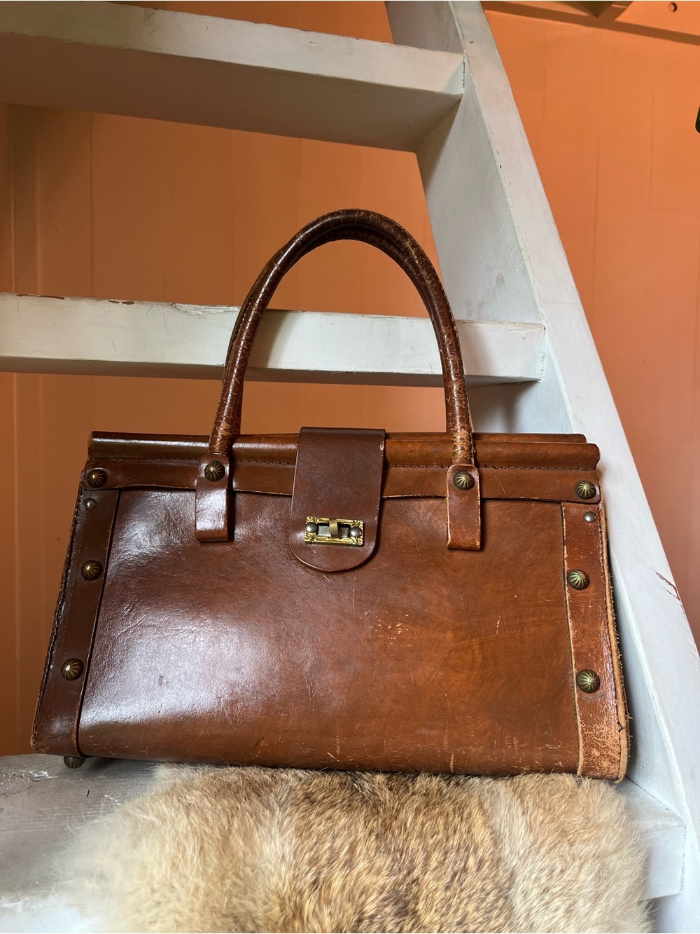 Italian Leather Top Handle Bag